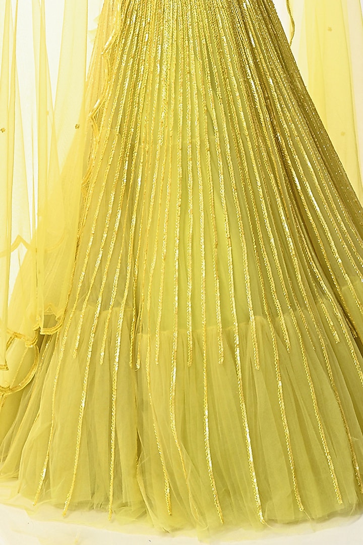Yellow Wedding Lehenga Set With Sequins Work by Geethika Kanumilli at Pernia's Pop Up Shop