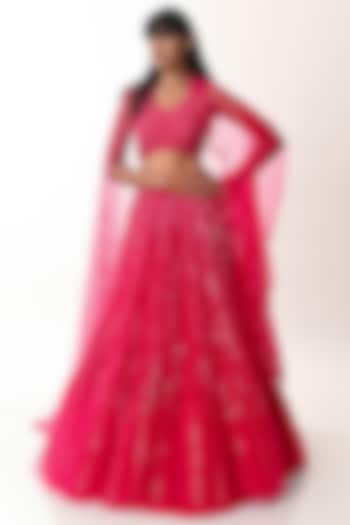 Pink Wedding Lehenga Set With Sequins Work by Geethika Kanumilli at Pernia's Pop Up Shop