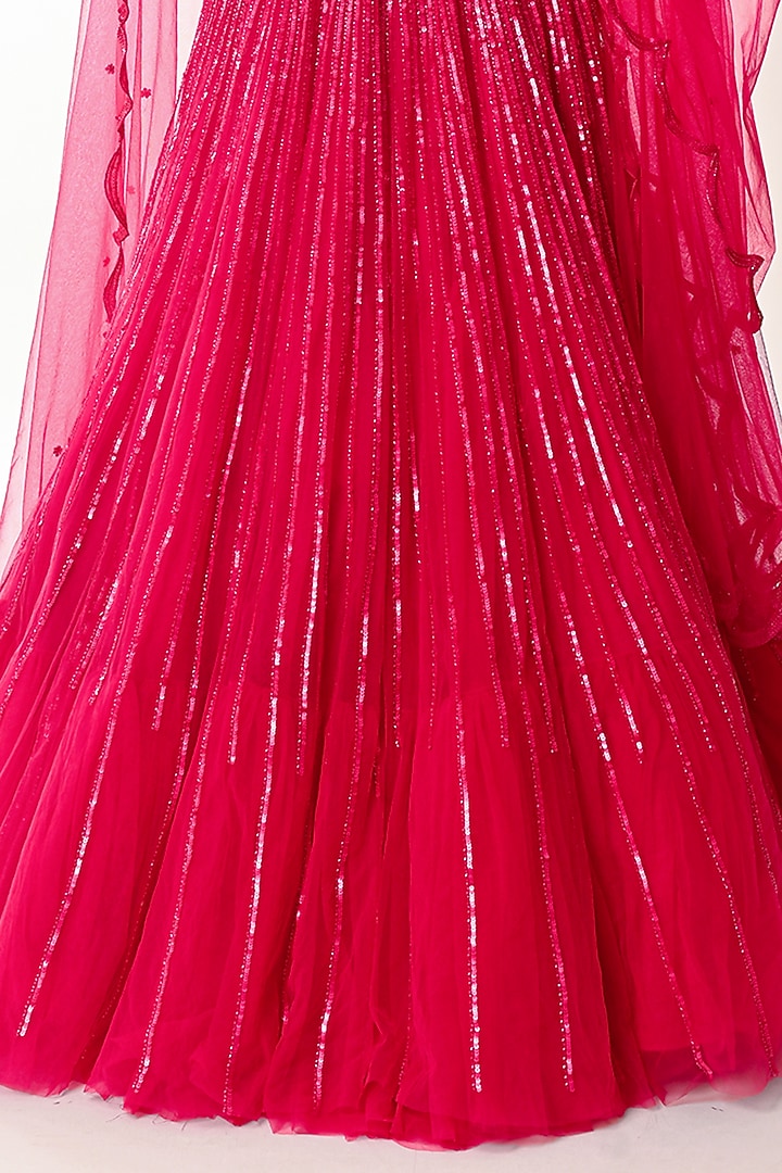 Pink Wedding Lehenga Set With Sequins Work by Geethika Kanumilli at Pernia's Pop Up Shop