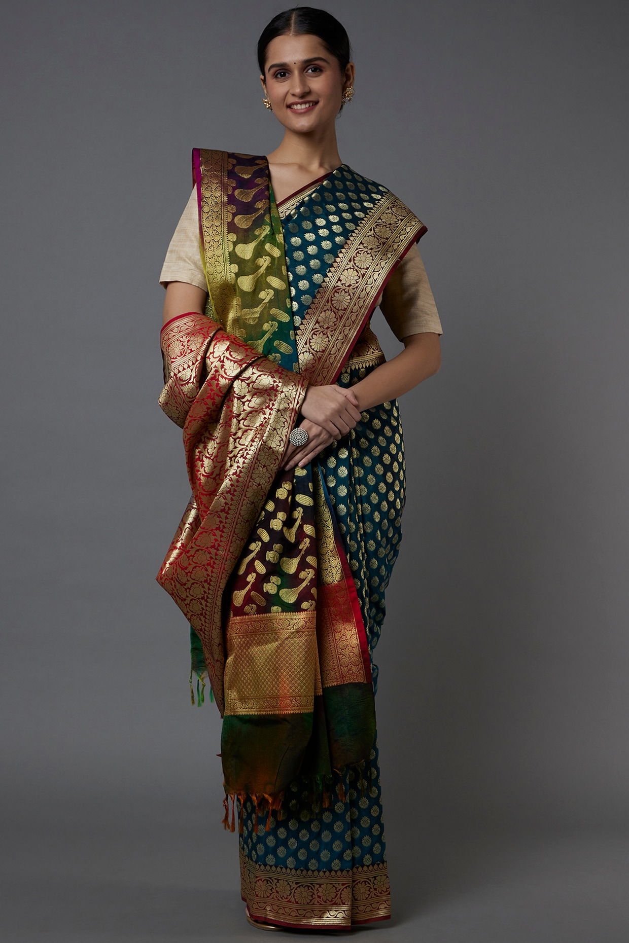 Buy NEW LAUNCHING Self Design Banarasi Silk Blend Purple Sarees Online @  Best Price In India | Flipkart.com