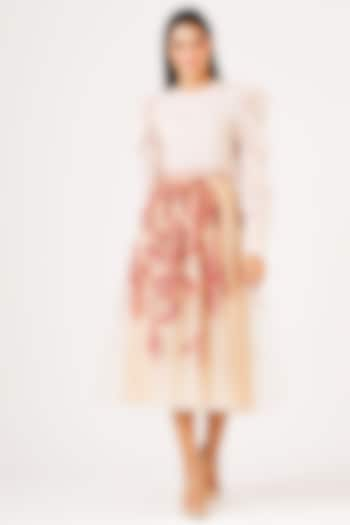 Beige Tulle Skirt by Geisha Designs at Pernia's Pop Up Shop