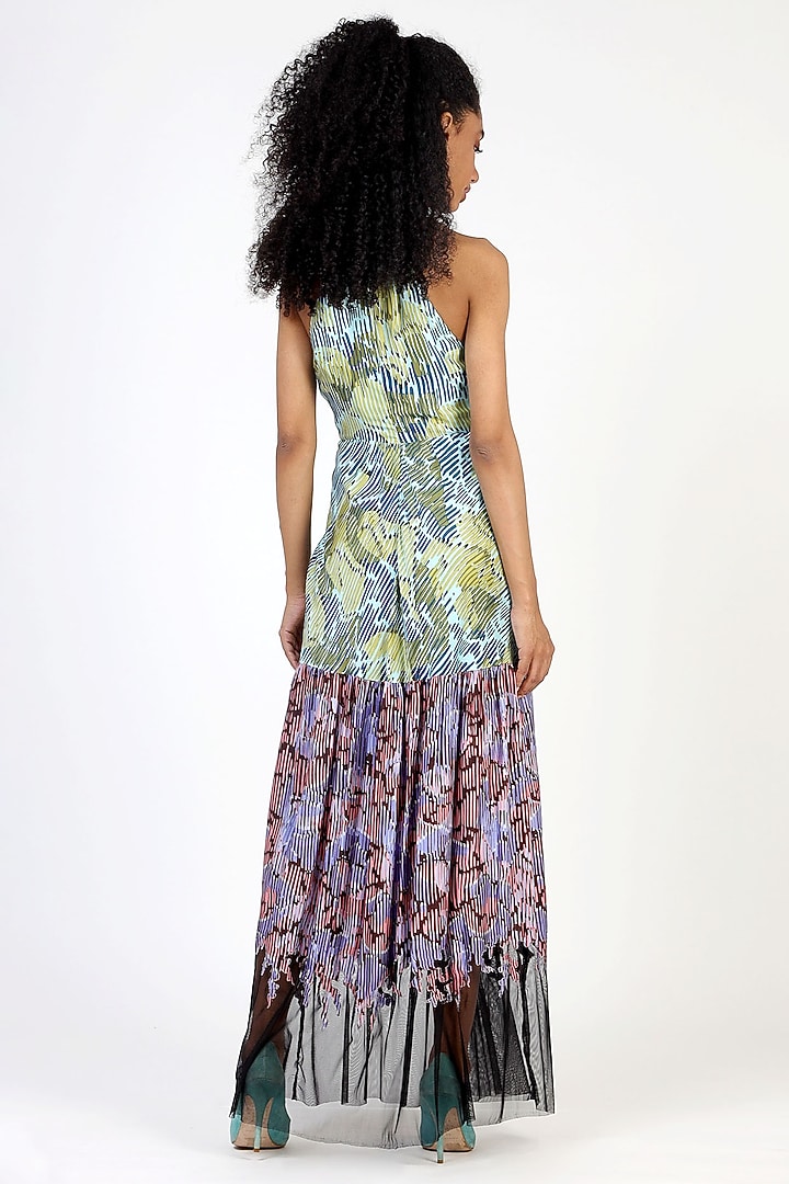 Blue Printed Maxi Vacation Dress by Geisha Designs at Pernia's Pop Up Shop
