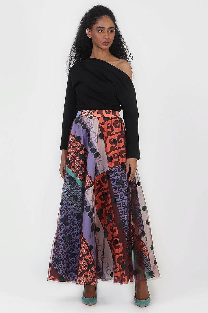 Violet Printed Maxi Skirt by Geisha Designs