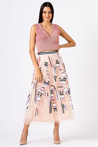 Beige Prom Skirt by Geisha Designs