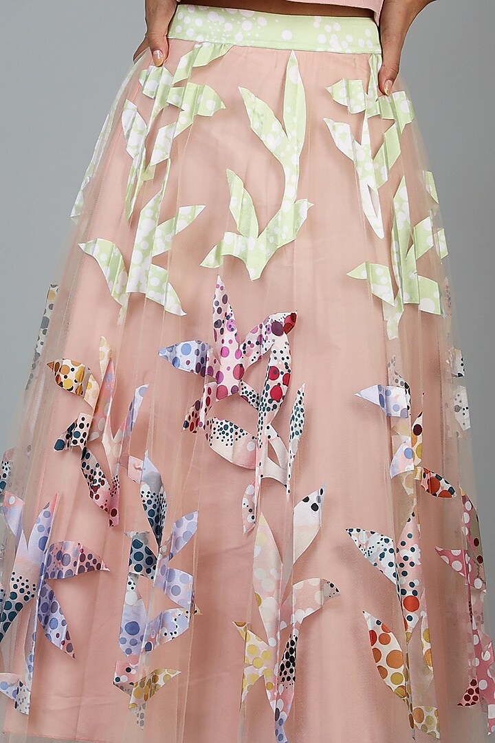 Blush Pink Nylon Laser Skirt by Geisha Designs at Pernia's Pop Up Shop