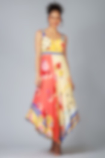 Multi-Colored Asymmetrical Printed Dress by Geisha Designs at Pernia's Pop Up Shop