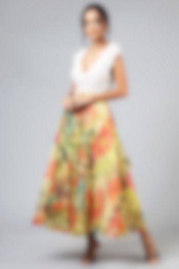 Yellow Floral Skirt by Geisha Designs
