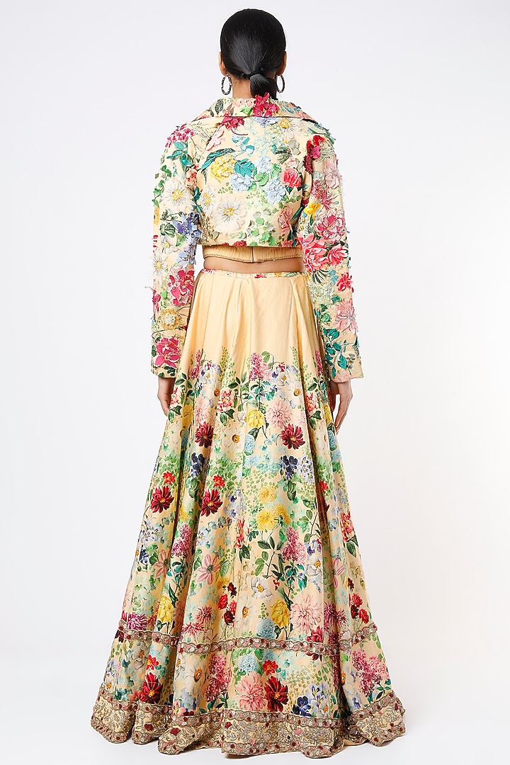 Pale Yellow Embroidered Bridal Lehenga Set by Geisha Designs at Pernia's Pop Up Shop