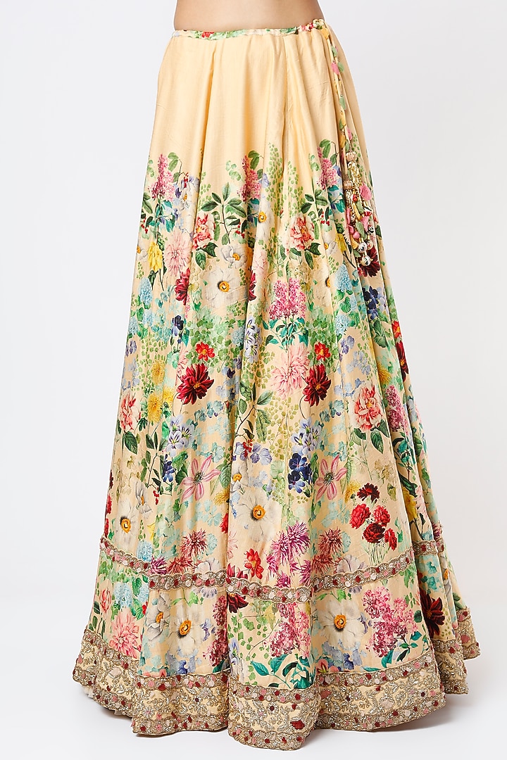 Pale Yellow Embroidered Bridal Lehenga Set by Geisha Designs at Pernia's Pop Up Shop