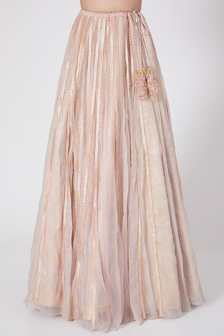 Light Pink Glitter Bridal Lehenga Set by Geisha Designs at Pernia's Pop Up Shop