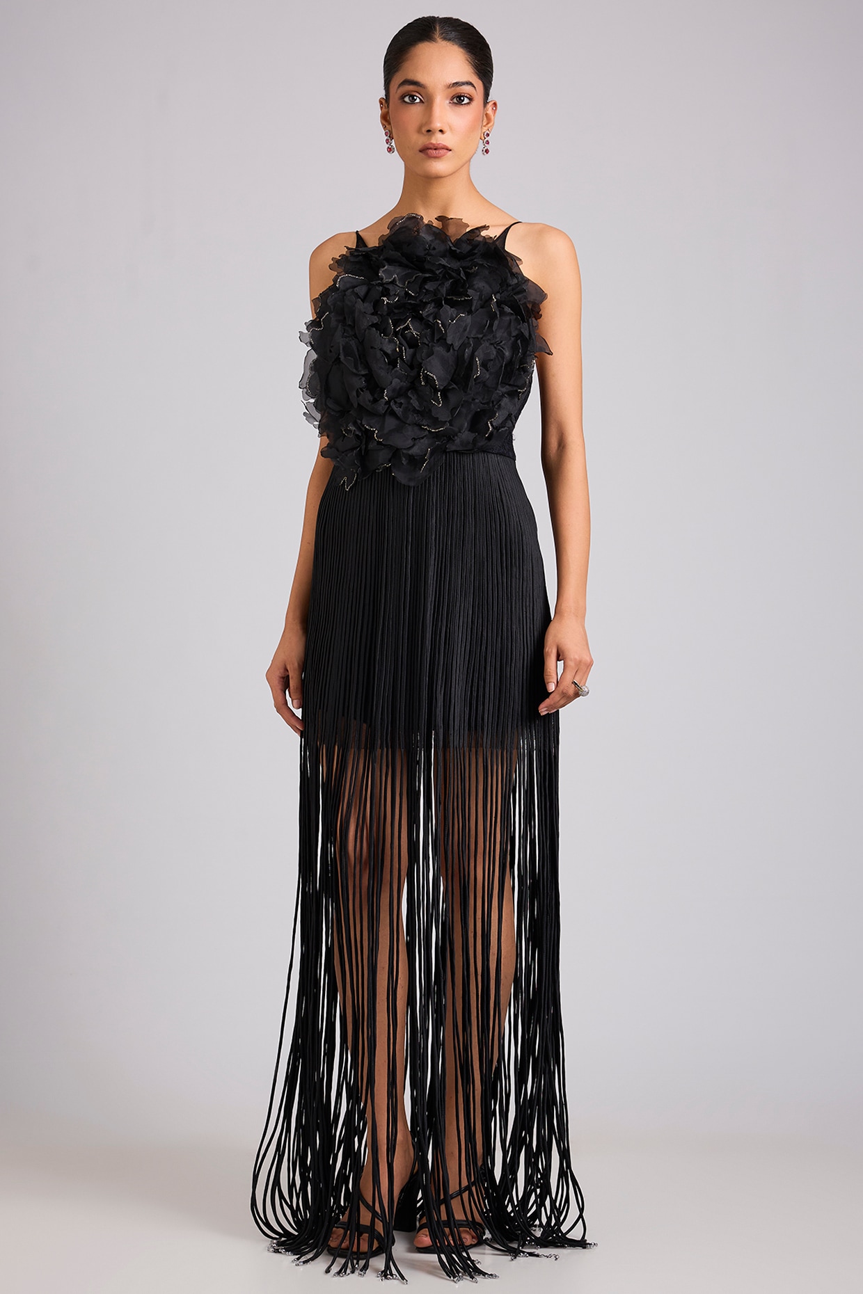 Geisha Designs Black Nylon & Polyester Gown
