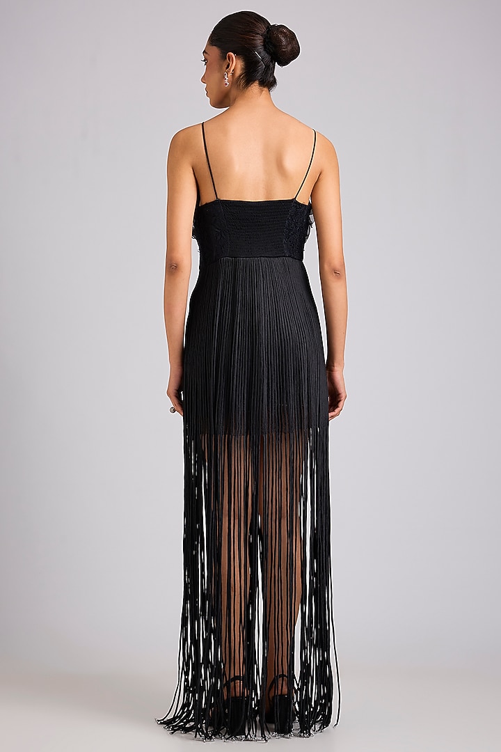 Black Nylon & Polyester Engagement Gown by Geisha Designs at Pernia's Pop Up Shop