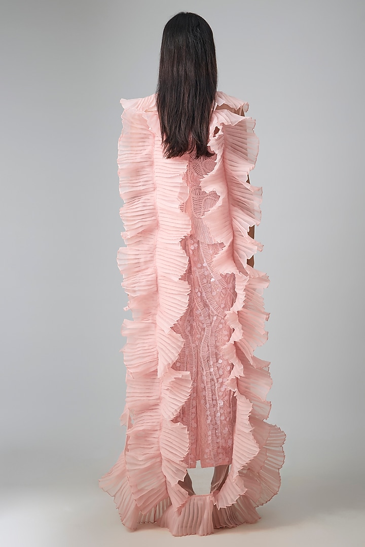 Pink Nylon & Rexine Skirt Set by Geisha Designs at Pernia's Pop Up Shop