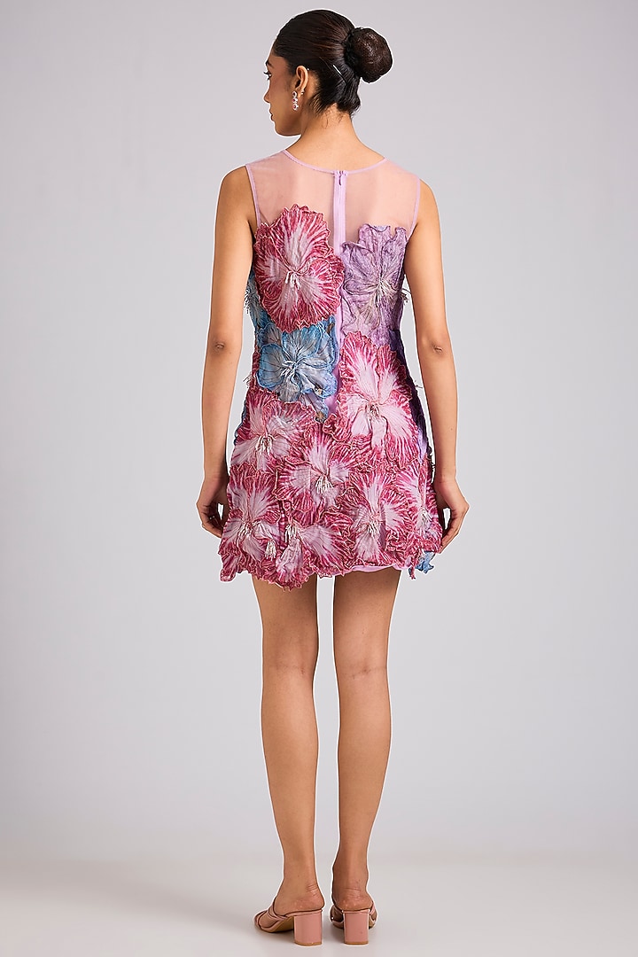 Multi-Colored Nylon & Viscose Mini Party Wear Dress by Geisha Designs at Pernia's Pop Up Shop