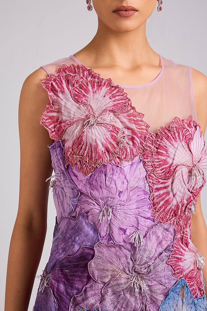 Multi-Colored Nylon & Viscose Mini Party Wear Dress by Geisha Designs at Pernia's Pop Up Shop