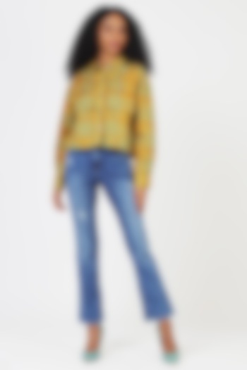 Olive Tencel Printed Jacket by Geisha Designs at Pernia's Pop Up Shop