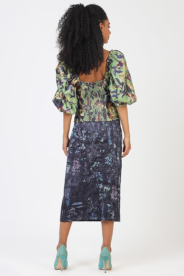Green Printed Top by Geisha Designs at Pernia's Pop Up Shop