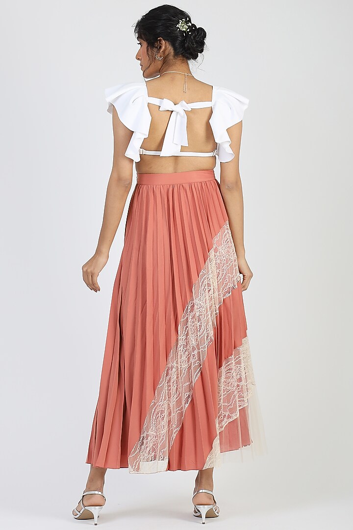Brick Red Viscose Skirt by Geisha Designs at Pernia's Pop Up Shop