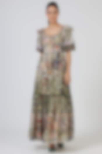 Sage Green Printed Maxi Vacation Dress by Geisha Designs at Pernia's Pop Up Shop