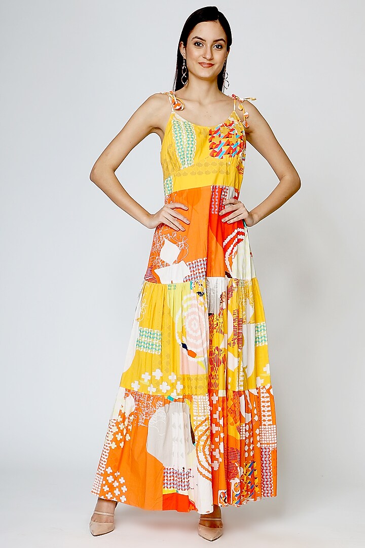 knee length dresses for ladies Delicate Florals Maxi – Geisha Designs by Paras and Shalini main image 1