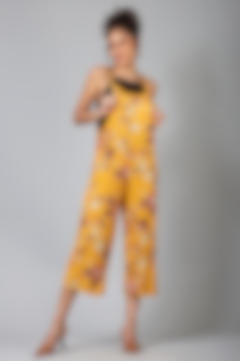 Yellow Floral Jumpsuit by Geisha Designs at Pernia's Pop Up Shop