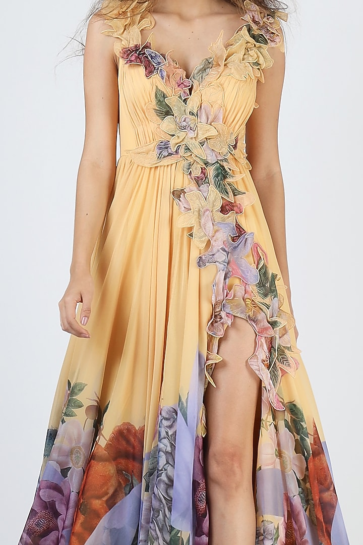 geisha designs floral appliqu dress Geisha Designs Floral Appliqu Dress