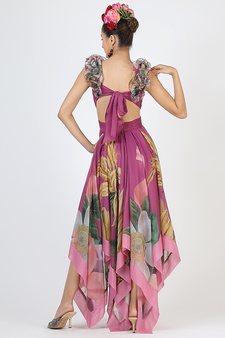 Purple Floral Printed Gown by Geisha Designs at Pernia's Pop Up Shop