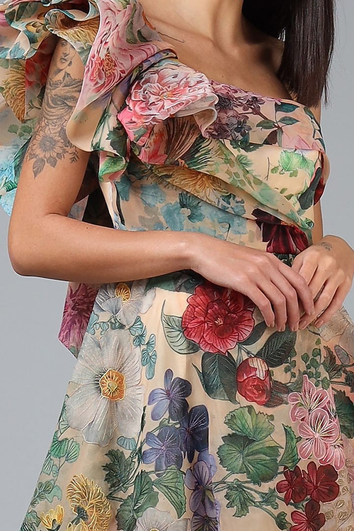 geisha designs off-the-shoulder floral appliqu dress Geisha Designs Off-The-Shoulder Floral Appliqu Dress