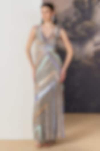 Multi-Colored Nylon & Viscose Bugle Bead Bridal Gown by Geisha Designs at Pernia's Pop Up Shop