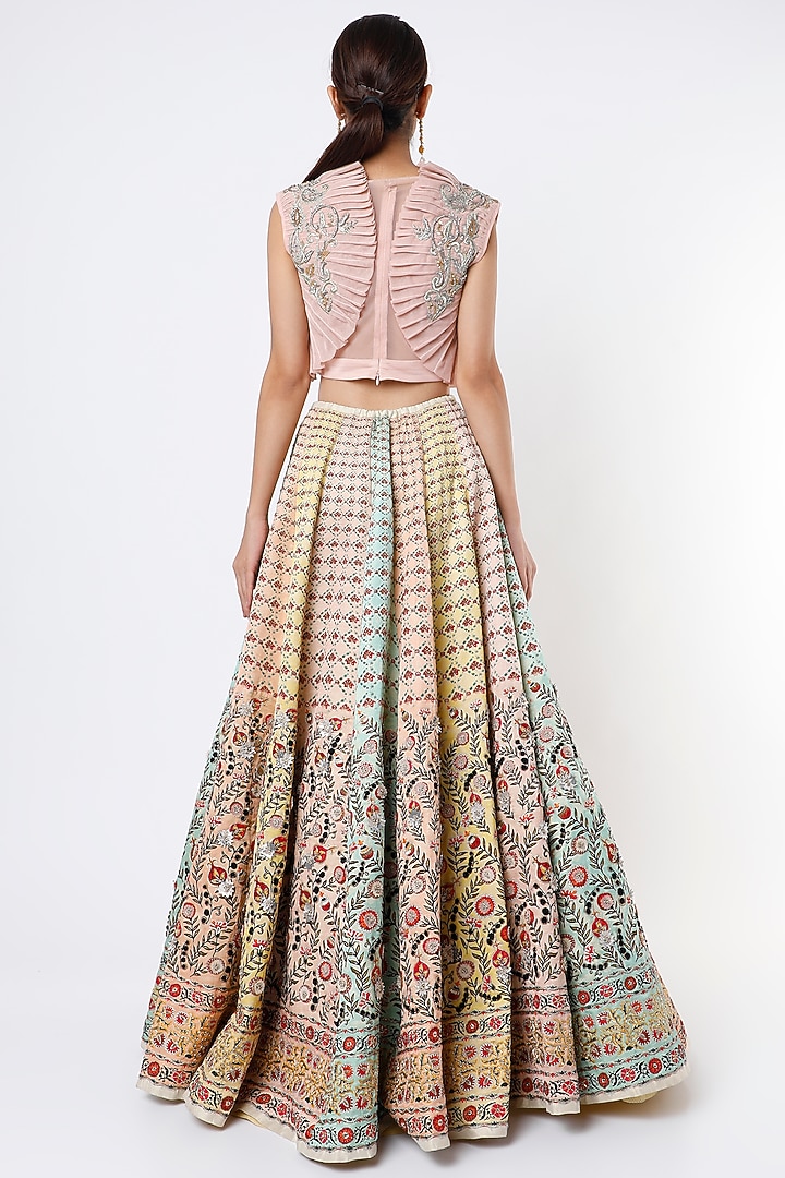 Multi-Color Embroidered Bridal Lehenga Set by Geisha Designs at Pernia's Pop Up Shop