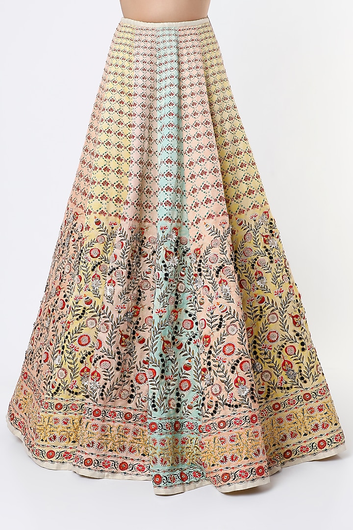 Multi-Color Embroidered Bridal Lehenga Set by Geisha Designs at Pernia's Pop Up Shop