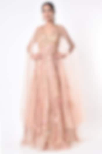 Salmon Peach Embroidered Wedding Gown by Geisha Designs at Pernia's Pop Up Shop
