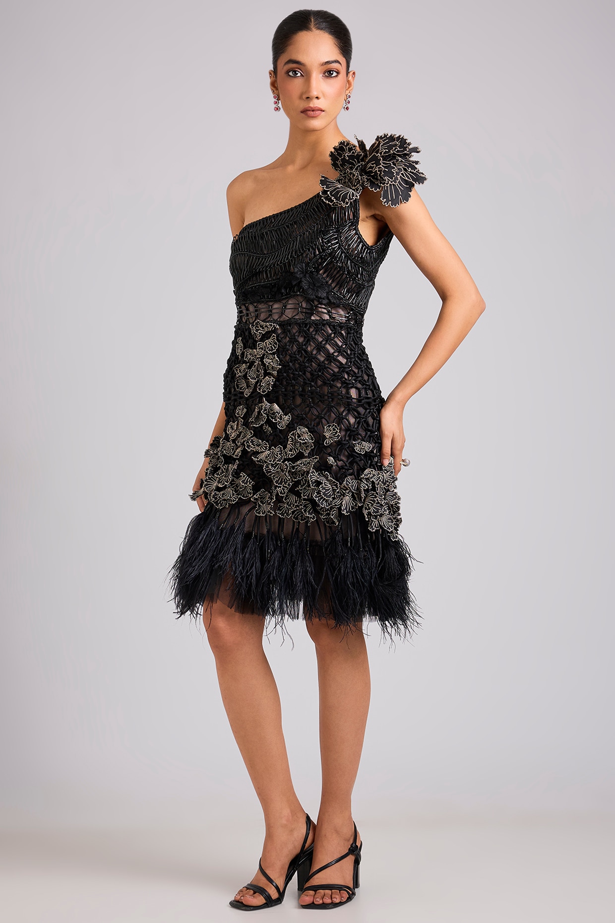 Geisha Designs Black Nylon & Polyester Mini Dress