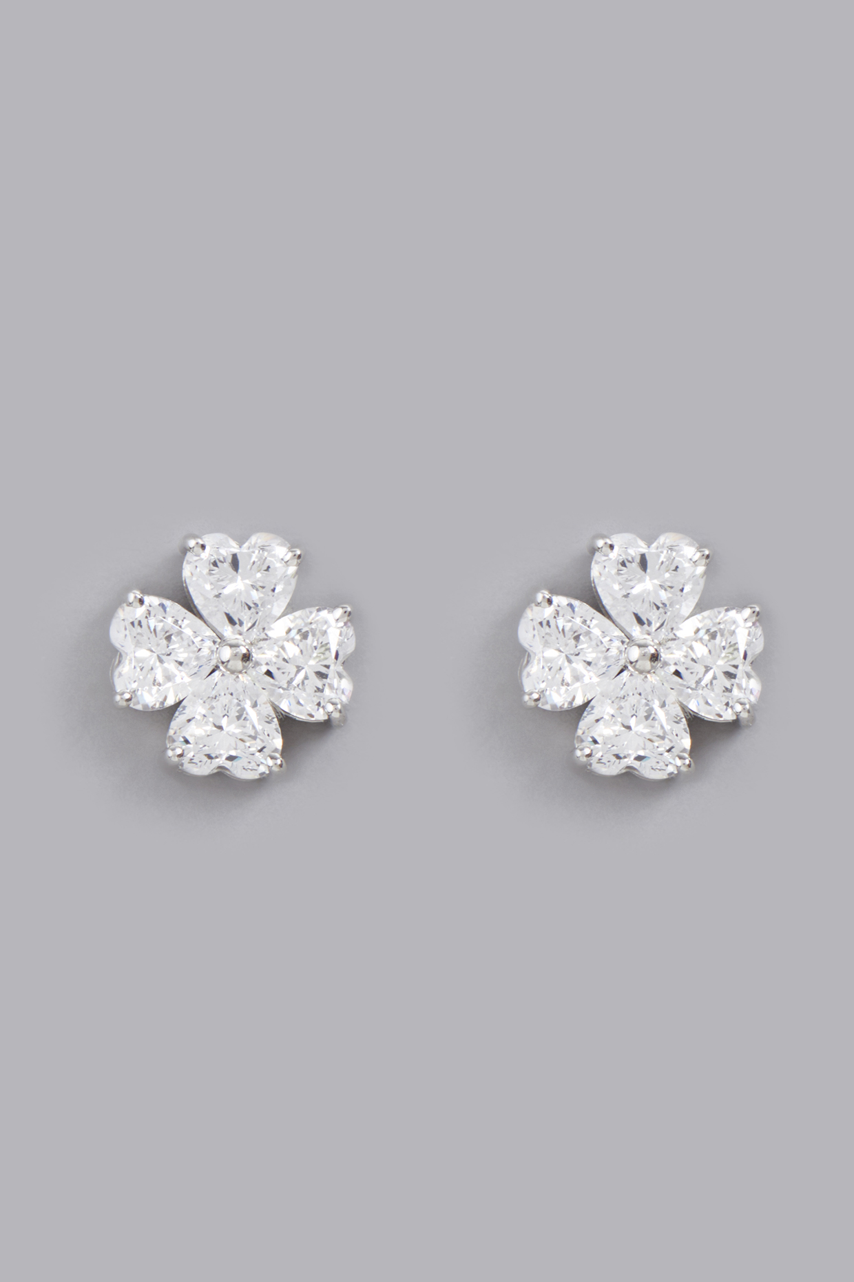 White Finish Earrings With Zircons In Sterling Silver by Gemstruck at Pernia's Pop Up Shop