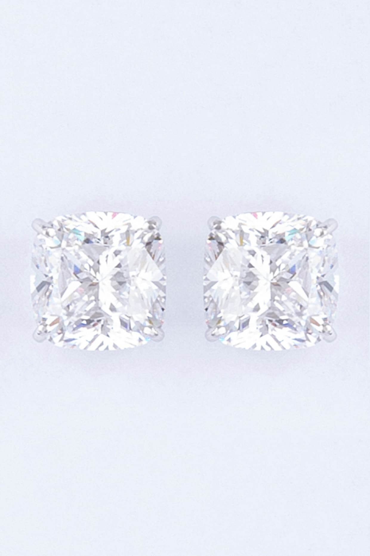 1 ctw Cushion Shape Round Cut Diamond Stud Earring in 14K Wh  Beckers  Jewelers  Burlington IA