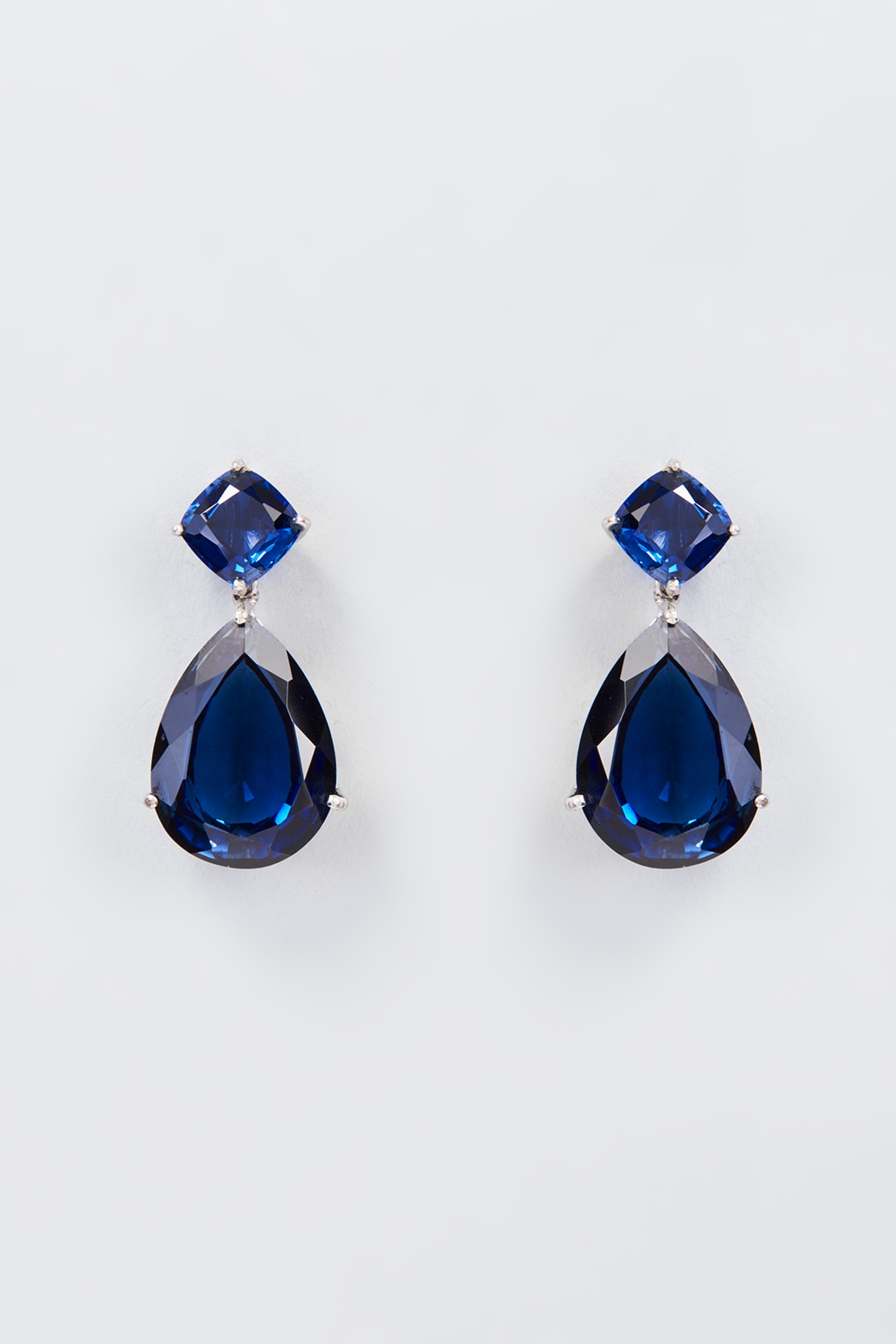 Blue Sapphire Earrings - Large Blue Studs, Silver Victorian Earrings –  Adina Stone Jewelry