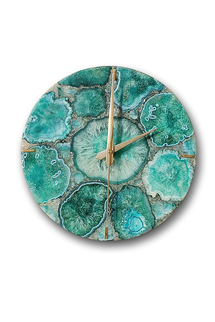 Green Agate Wall Clock by Gemtherapy at Pernia's Pop Up Shop
