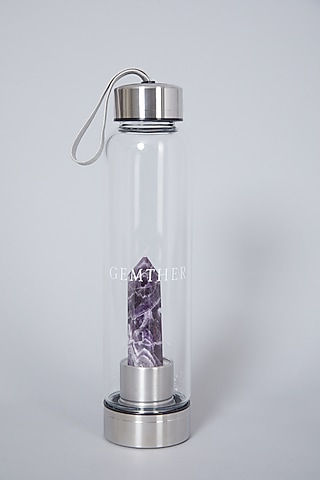 Purple Amethyst Crystal Water Bottle by Gemtherapy