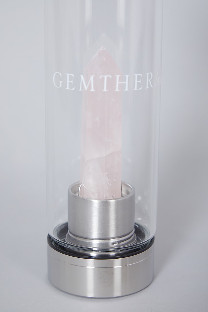 Pink Rose Quartz Crystal Water Bottle by Gemtherapy at Pernia's Pop Up Shop