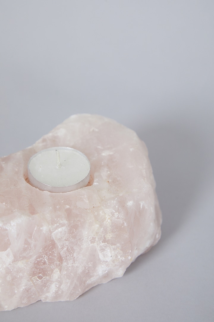 Pink Agate Crystal Candle Holder by Gemtherapy at Pernia's Pop Up Shop