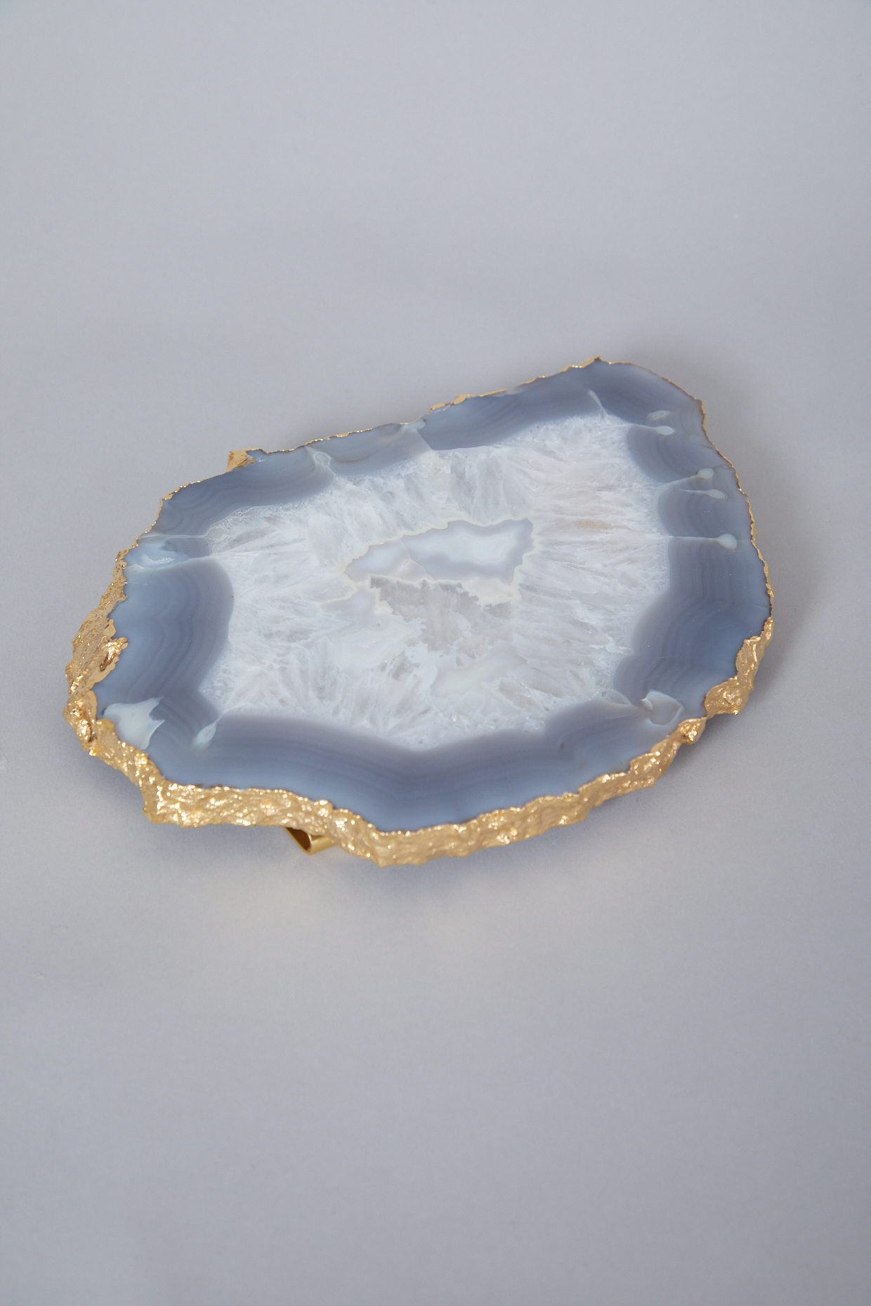 Grey & White Agate Stone Platter by Gemtherapy