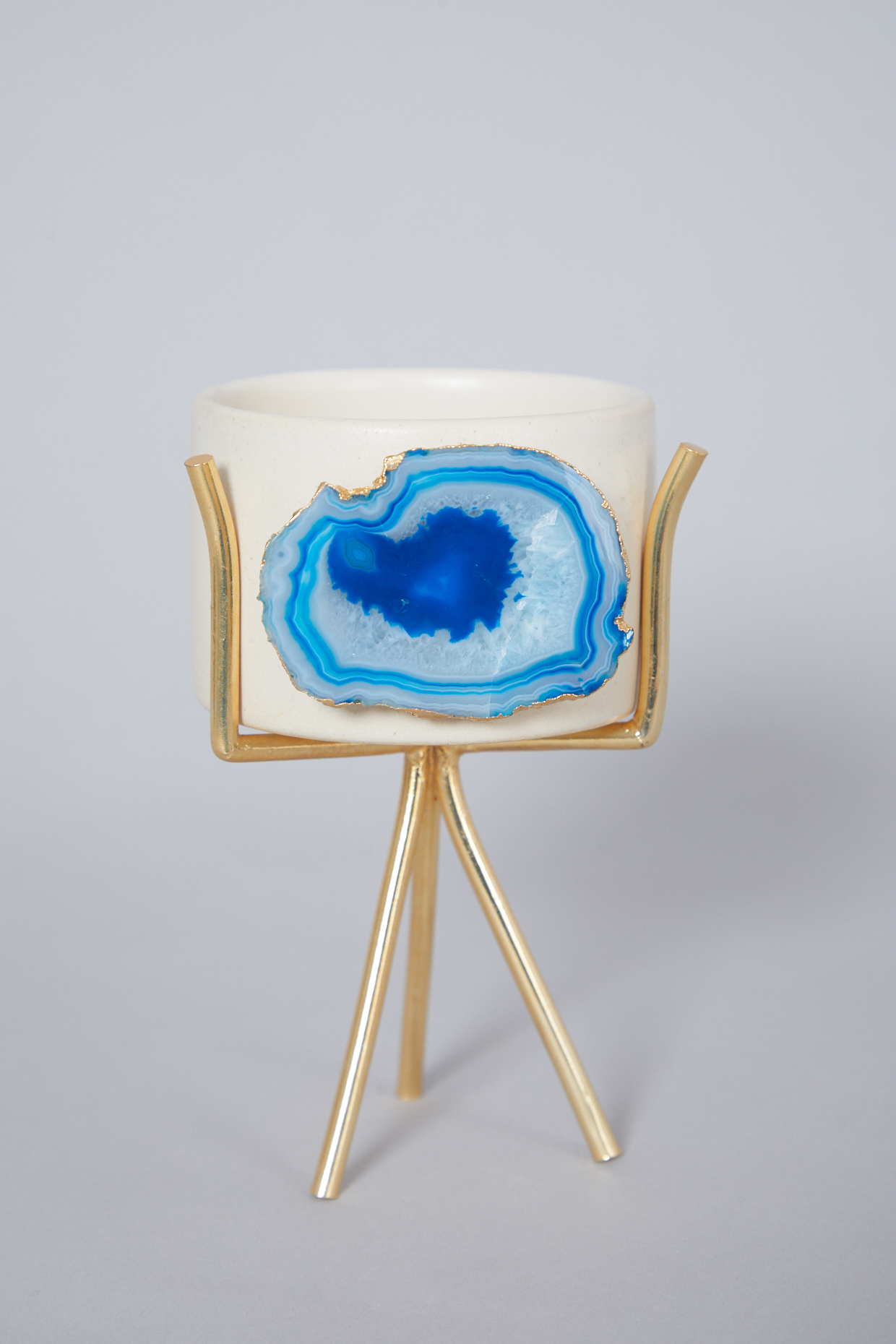 Blue Agate Stone Planter by Gemtherapy