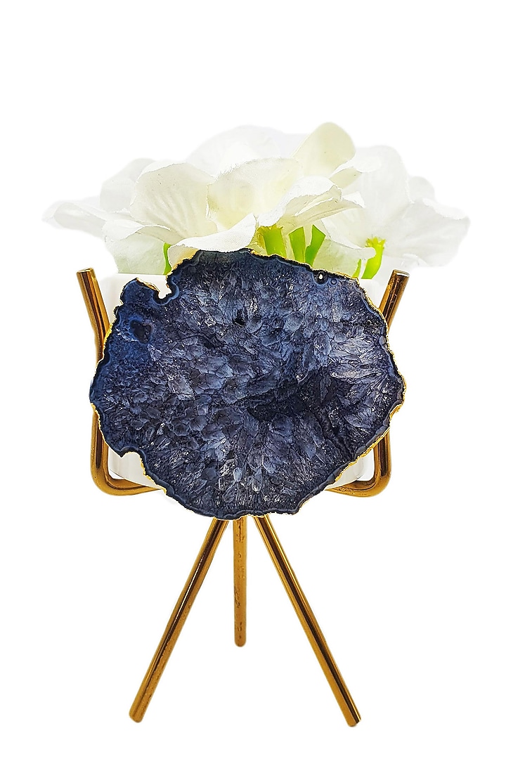 Black & Grey Agate Stone Desk Planter by Gemtherapy at Pernia's Pop Up Shop