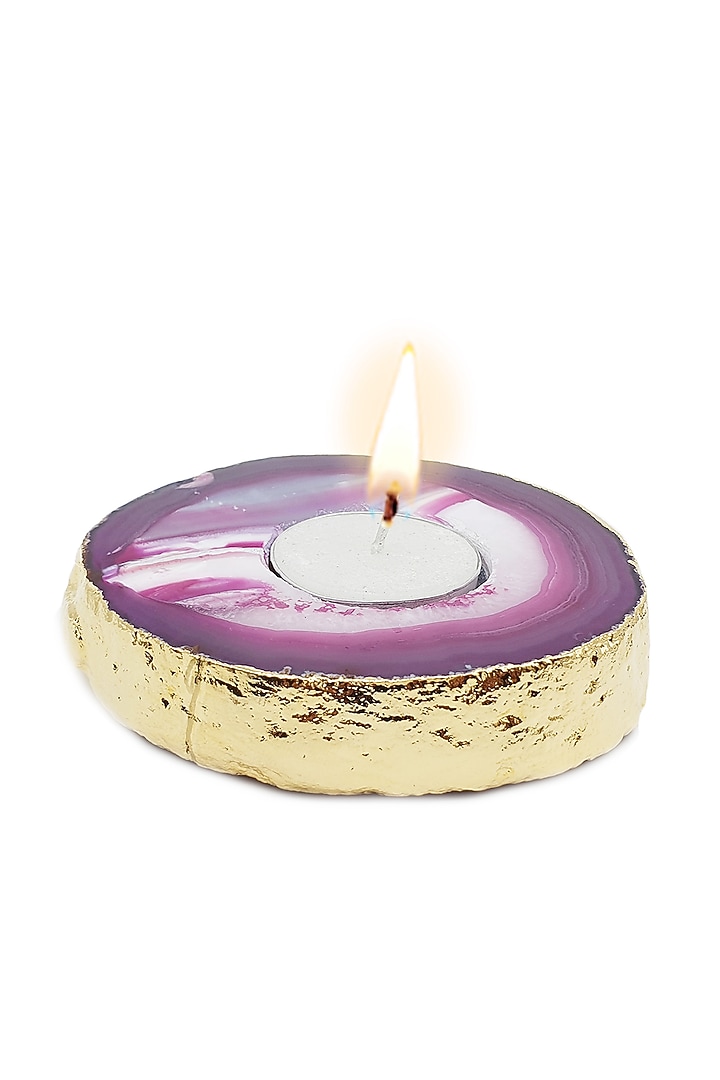 Pink Agate Stone Candle Holder by Gemtherapy at Pernia's Pop Up Shop