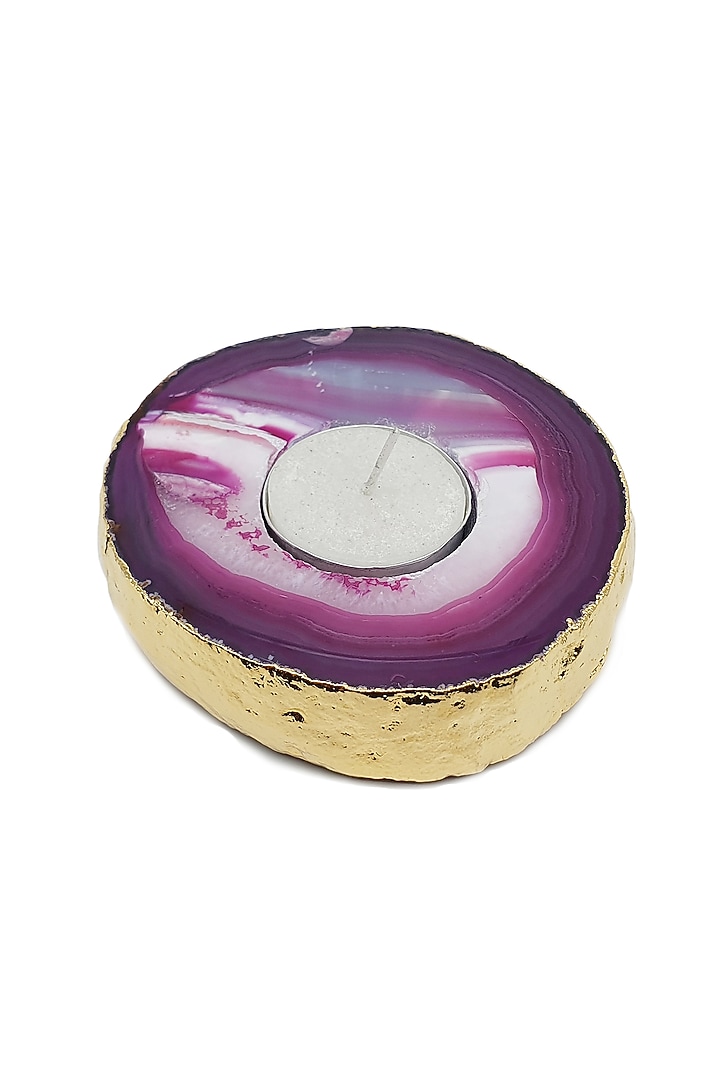 Pink Agate Stone Candle Holder by Gemtherapy at Pernia's Pop Up Shop