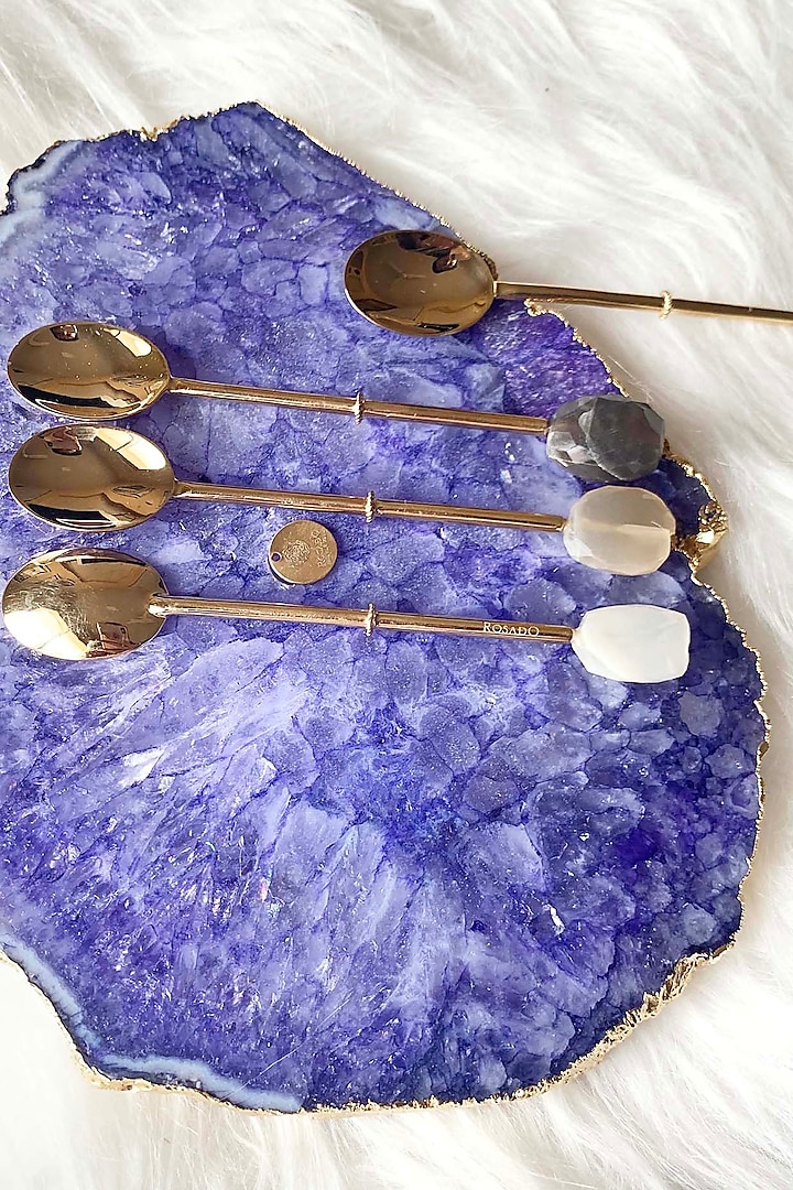 Multi-Colored Moonstone Dessert Spoon Set by Gemtherapy