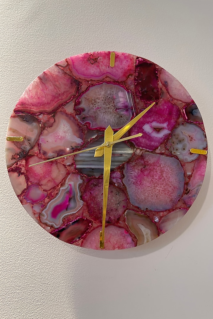 Pink Agate Wall Clock by Gemtherapy at Pernia's Pop Up Shop