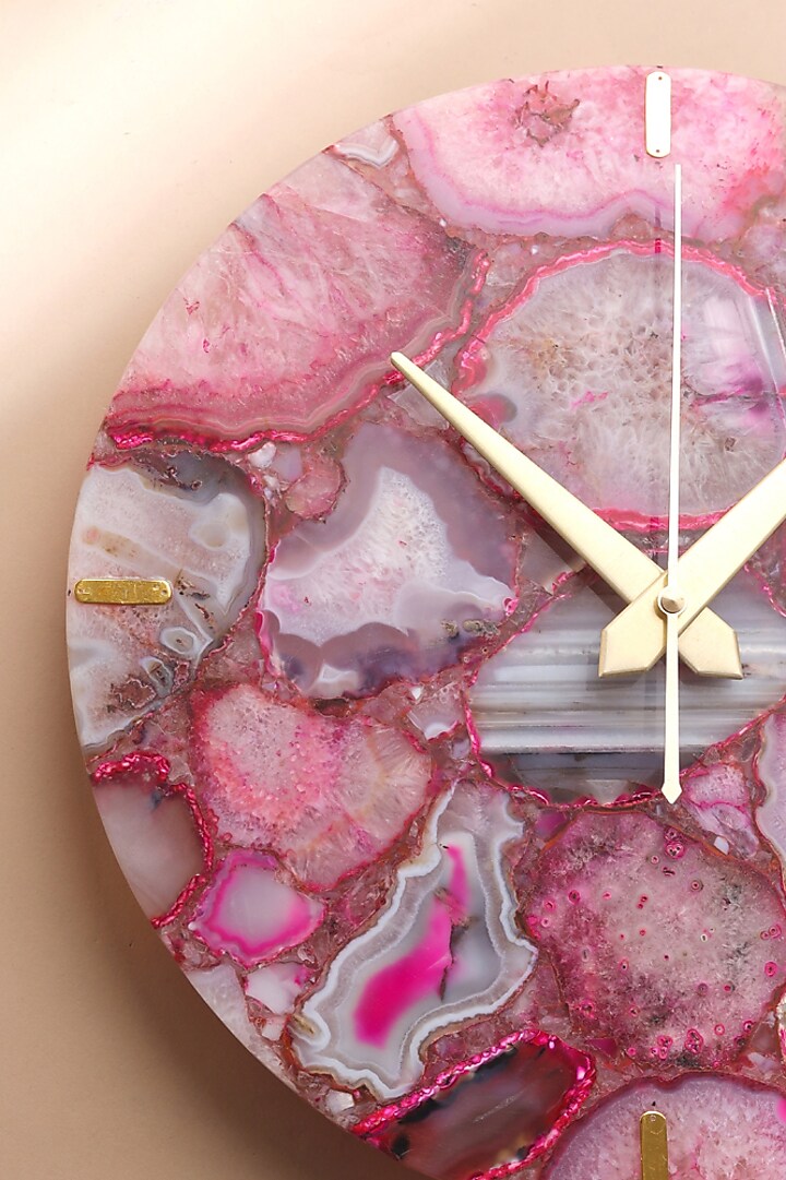 Pink Agate Wall Clock by Gemtherapy at Pernia's Pop Up Shop