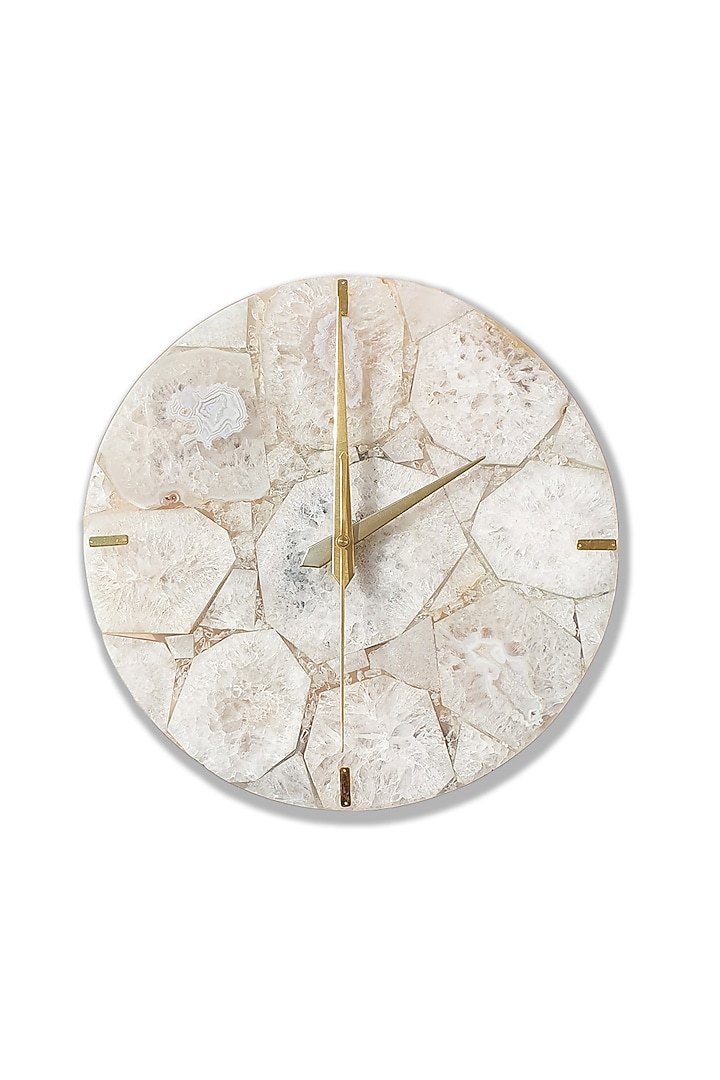 White Agate Wall Clock by Gemtherapy at Pernia's Pop Up Shop