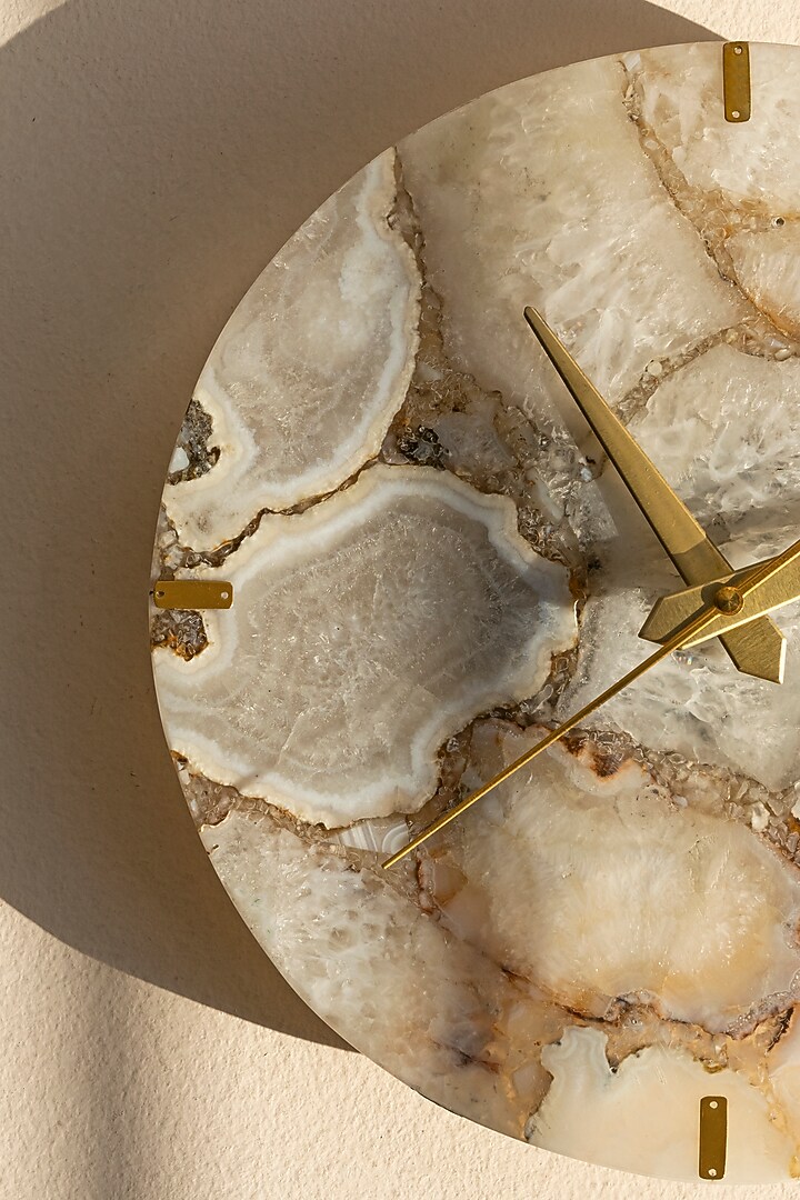 White Agate Wall Clock by Gemtherapy at Pernia's Pop Up Shop